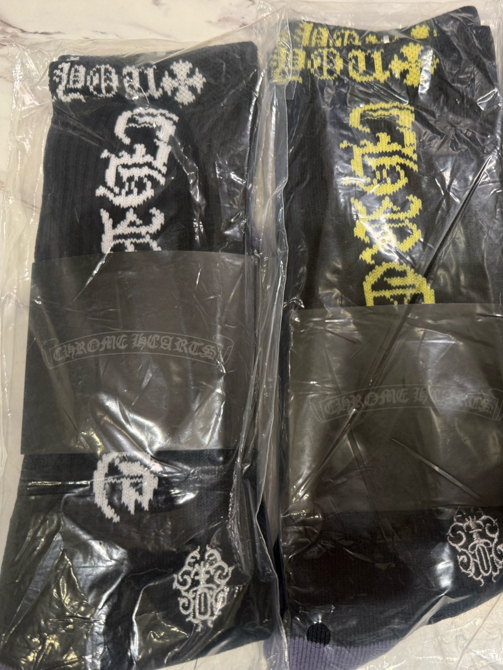 Black Graphic Crew Socks - Pack of 2